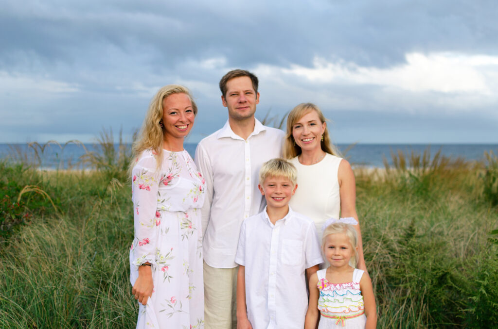 Family 1 Family laughing together during a summer photo session at the Jersey Shore