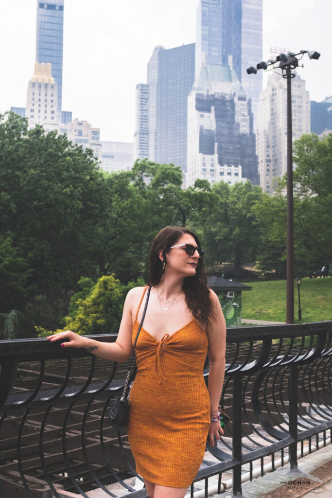 Girls Portrait 2 Portrait of a woman in an orange dress standing at Central Park in NYC